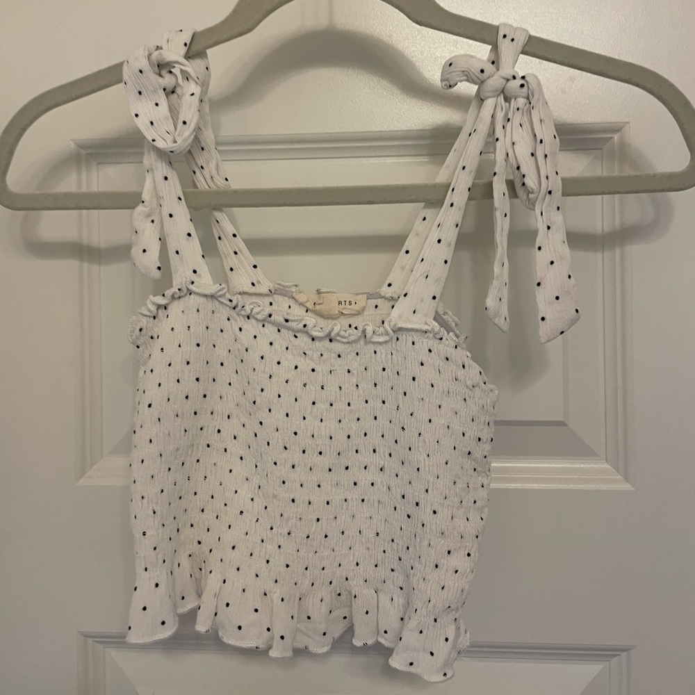 black and white polka dot tank top